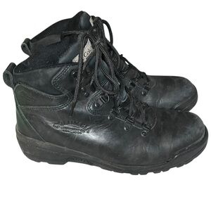 Columbia Cold Creek Boots Black Leather Lace Up Hiking Boot waterproof 9